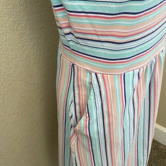 Lands' End Multicolor Striped Midi Dress. Sleeveless. Size S. Pockets. Comfy! - Picture 6 of 14